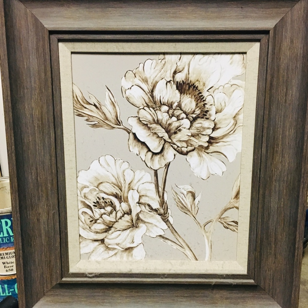 Wood framed botanical wall art